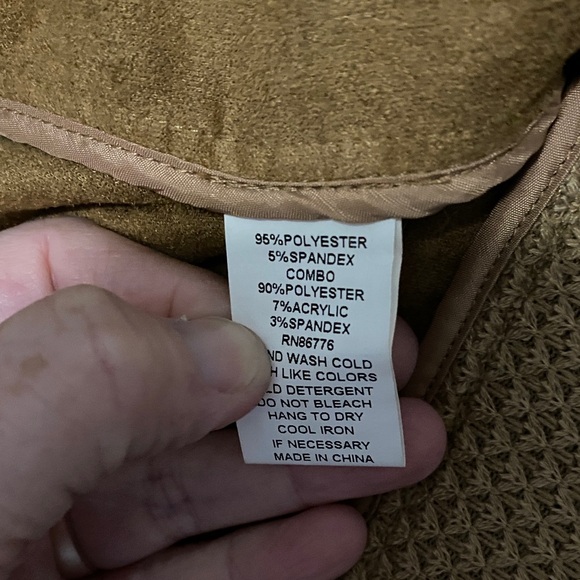 209 wst Brown Women's  zipper and button up bomber jacket VGUC business casual - Picture 8 of 16